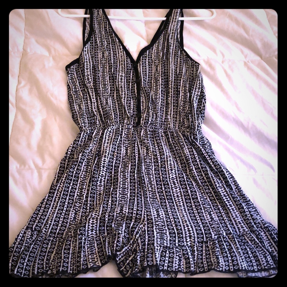 Black and White Pattern Romper